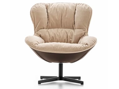 SOFTY - Swivel fabric armchair with 4-spoke base (Request Info).