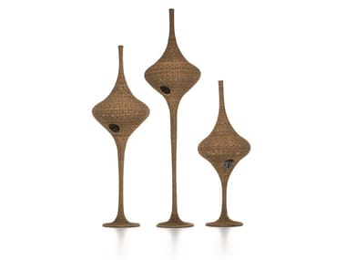 SPIN S/M/L - Woven wicker floor lamp (Request Info).