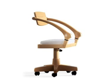 SPRING - Swivel beech easy chair with armrests (Request Info).