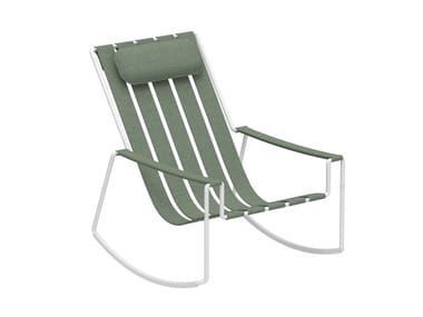 STRAPPY - Rocking stainless steel garden armchair with armrests (Request Info).