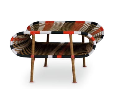 SUNNY - Polyethylene threads handwoven footstool (Request Info).