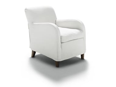 SUSANNA - Fabric armchair with removable cover with armrests (Request Info).