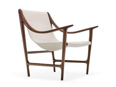SWING - Walnut armchair with armrests (Request Info).