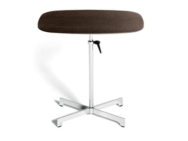SWISS 17 - Height-adjustable steel and wood coffee table with 4-star base (Request Info).