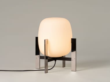 CESTA MET?LICA - LED Glass and Stainless Steel table lamp (Request Info).