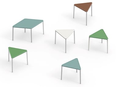 TAMBOUR - Aluminium coffee table with stoneware top (Request Info).