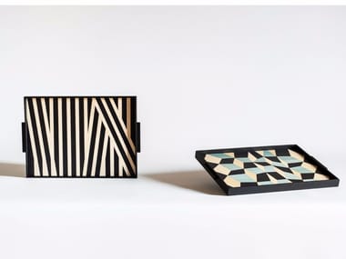 TARSIA - Rectangular wooden tray (Request Info).