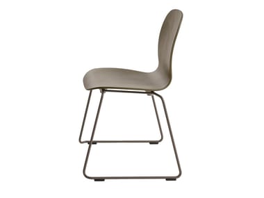 TATE COLOR - Sled base stackable multi-layer wood chair (Request Info).