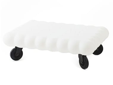 TEA TIME - Swivel rectangular polyurethane coffee table (Request Info).