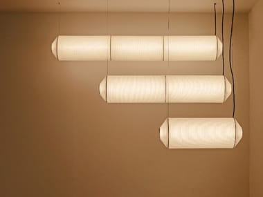 Tekiò Horizontal - LED dimmable japanese paper pendant lamp.