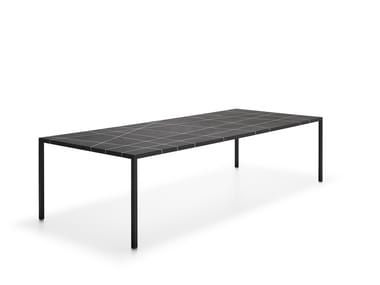 TENSE MATERIAL INTARSIA - Rectangular marble table (Request Info).