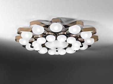 TEO - Direct light satin glass and metal ceiling light (Request Info).