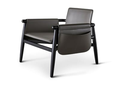 TERESA - Upholstered leather armchair with armrests (Request Info).