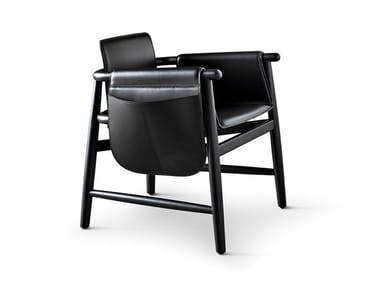 TERESINA KUOIO LOUNGE - Tanned leather easy chair with armrests (Request Info).