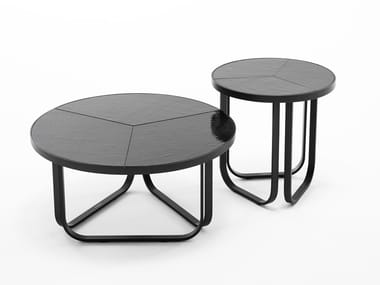 THEA - Round porcelain stoneware garden side table (Request Info).