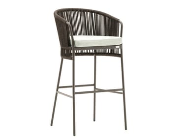 TIBIDABO - High powder coated aluminium garden stool by Varaschin