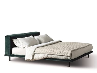 TIMOTHY - Fabric double bed with removable cover with upholstered headboard (Request Info).