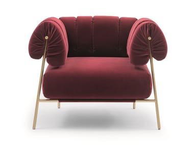TIRELLA - Fabric armchair with armrests (Request Info).
