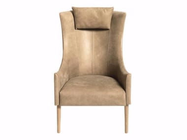 TONDO 05 - Bergere fabric armchair with headrest (Request Info).