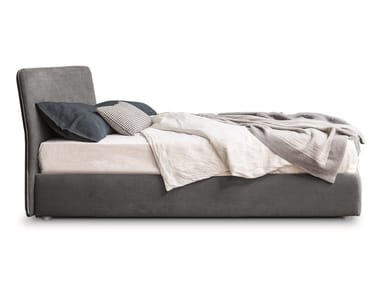 TONIGHT - Fabric double bed with upholstered headboard (Request Info).