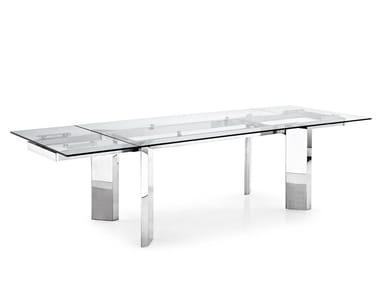 TOWER - Extending tempered glass table (Request Info).