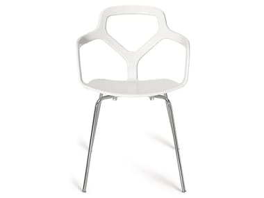 TRACE - Stackable technopolymer chair with armrests (Request Info).