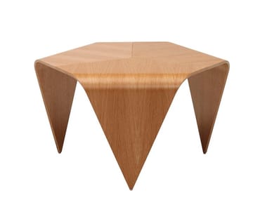 TRIENNA TABLE - Hexagonal wood veneer coffee table (Request Info).