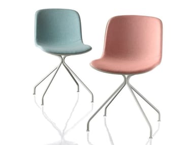 TROY - Upholstered trestle-based fabric chair (Request Info).
