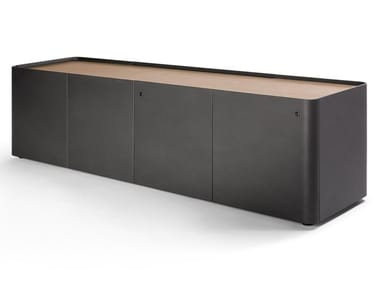 TRUST - Tanned leather office storage unit with lock (Request Info).