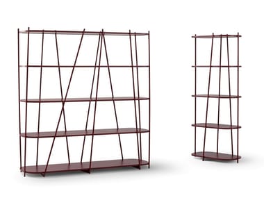 TWIGS - Open freestanding double-sided metal bookcase (Request Info).