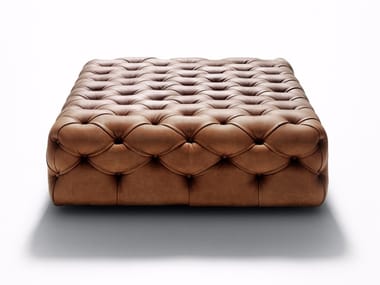 POUF CAPITONN? - Tufted leather pouf (Request Info).