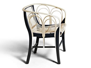 URAGANO - Woven wicker chair with armrests (Request Info).