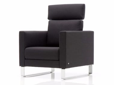 ROLF BENZ 004 VIDA - Sled base fabric armchair with headrest (Request Info).