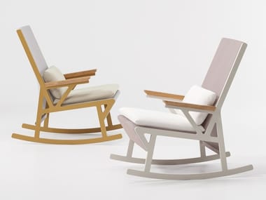 VIEQUES - Rocking fabric garden armchair (Request Info).