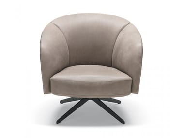 VIOLETTA - Swivel leather armchair by Misuraemme