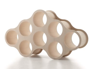 WOODEN CLOUD - Double-sided modular multi-layer wood bookcase (Request Info).