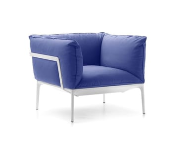 YALE - Upholstered fabric armchair with armrests (Request Info).