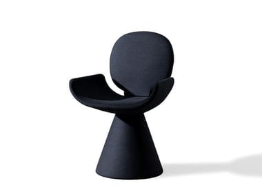 YOUPI - Upholstered fabric chair with armrests.