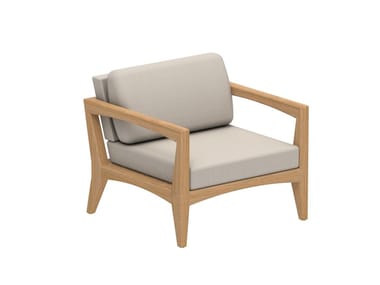 ZENHIT LOUNGE - Upholstered fabric garden armchair with armrests (Request Info).