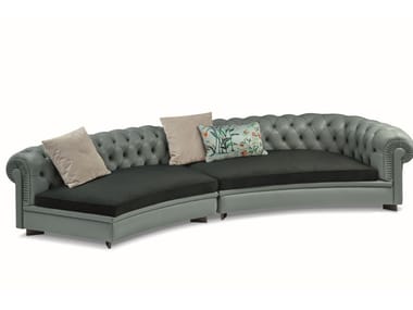 CHESTER LINE - Tufted sectional modular leather sofa (Request Info).