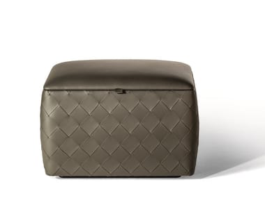 GRANT DE LUXE - Storage rectangular leather pouf (Request Info).