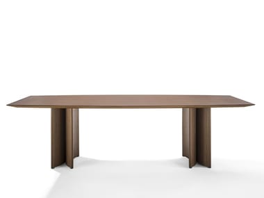 ALAN Bottle 4 Legs in wood finish (barrel shaped table).