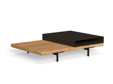 ALLURE - Low wooden coffee table with storage space (Request Info).