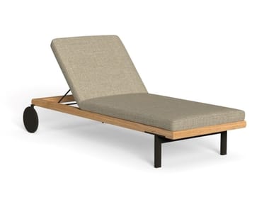 ALLURE - Recliner fabric sun lounger with castors (Request Info).
