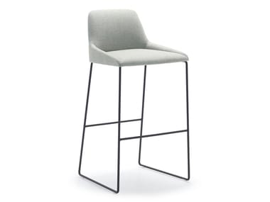 ALYA BQ1592 / BQ1593 - High sled base fabric stool with back (Request Info).