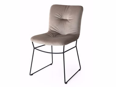 ANNIE SOFT - Sled base upholstered fabric chair (Request Info).