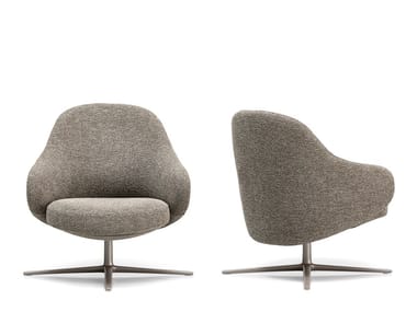 DUA LOUNGE - Swivel armchair with 4-spoke base with armrests (Request Info).