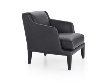 NIDUS - Leather armchair with armrests (Request Info).