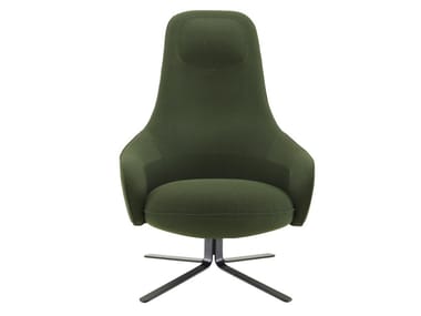 MOA - Fabric armchair with 4-spoke base with armrests (Request Info).