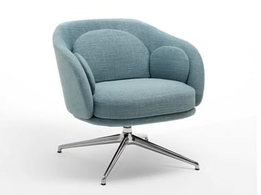 SUNSET - Swivel armchair with removable cover (Request Info).